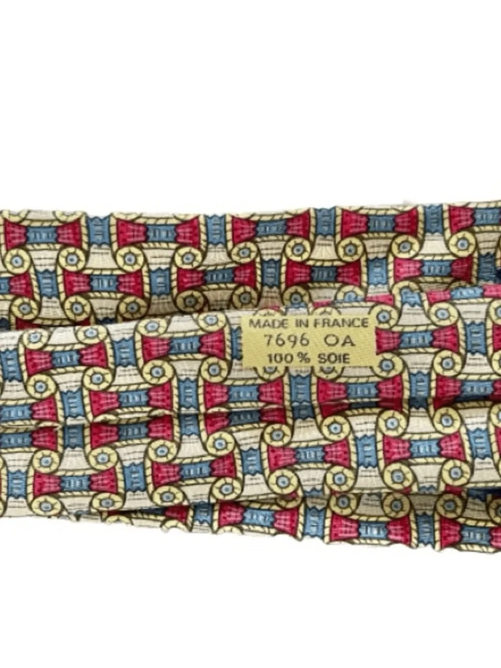 AUTHENTIC HERMES Mens Red Yellow Blue Neck Tie - Picture 5 of 6